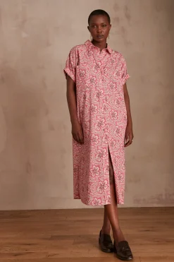 Maison 123 Robes Longues|Robes Imprimées>Robe-chemise MAGALIE GROSEILLE