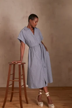 Maison 123 Robes Longues|Robes Imprimées>Robe-chemise MARINA ENCRE