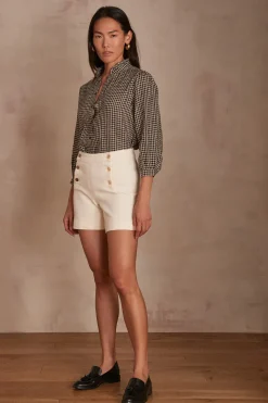 Maison 123 Jeans Blancs>Short à ponts MICKY CREME