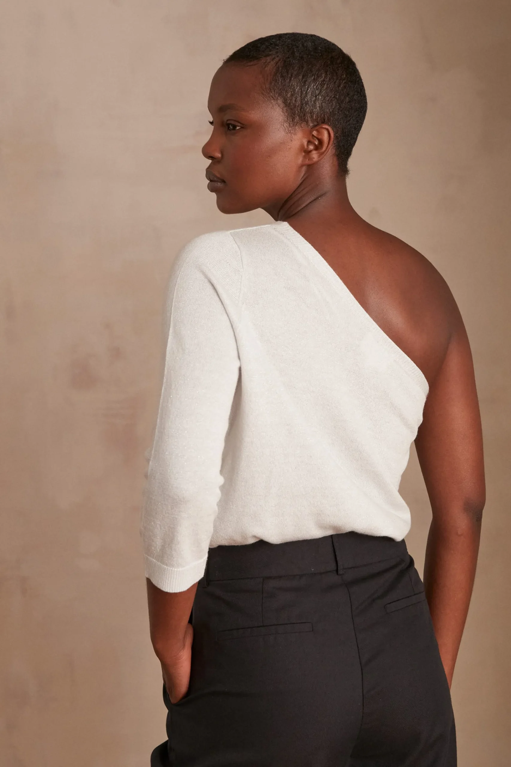 Maison 123 T-Shirts Col Rond|T-Shirts À Manches Longues>Top asymétrique CLARISSE ARGENT
