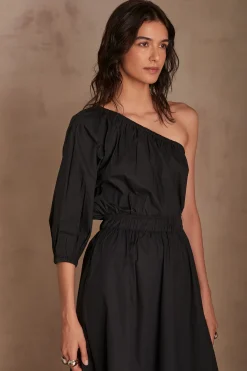 Maison 123 Blouses Et Chemises En Coton|Blouses Et Chemises Noires>Top CHOULDER asymétrique NOIR