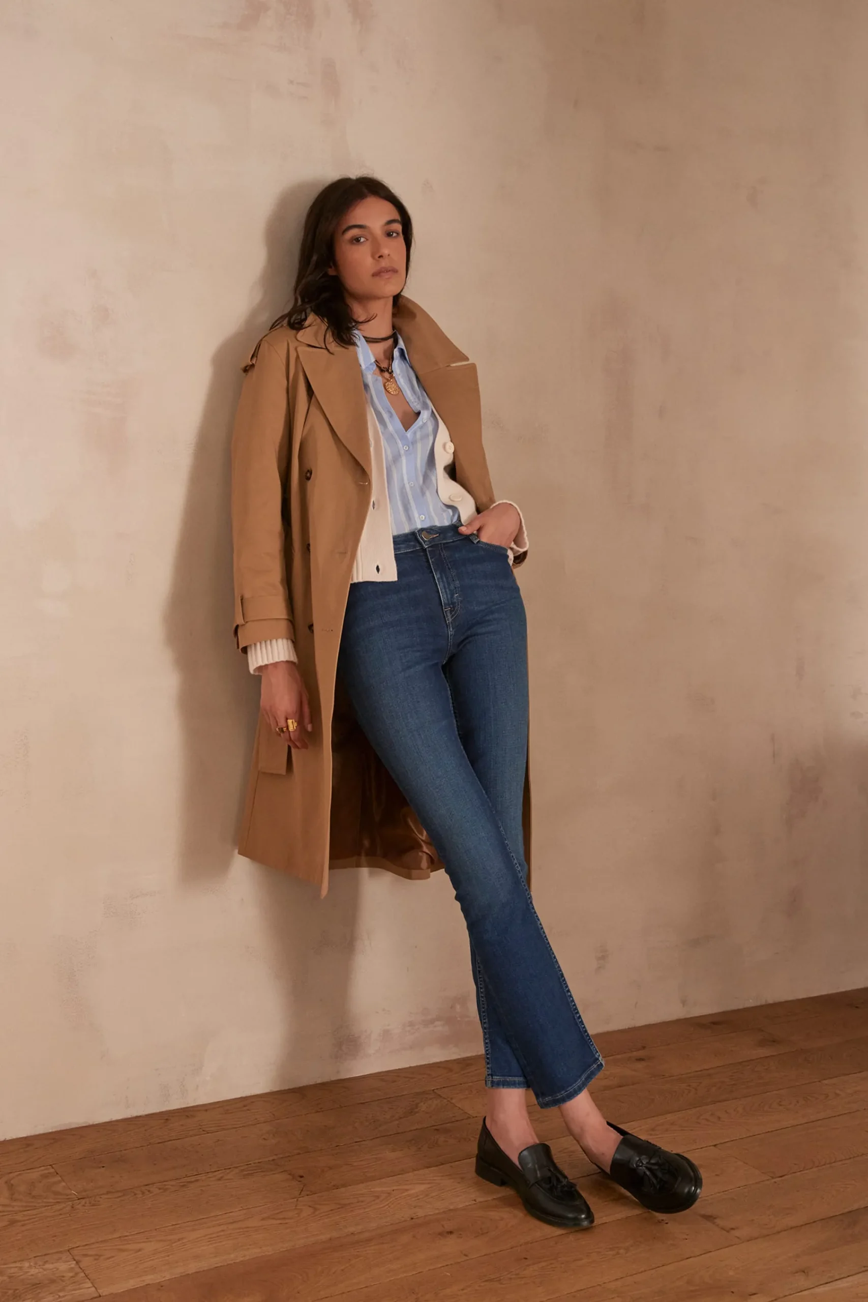 Maison 123 Manteaux Longs>Trench AURORE BEIGE