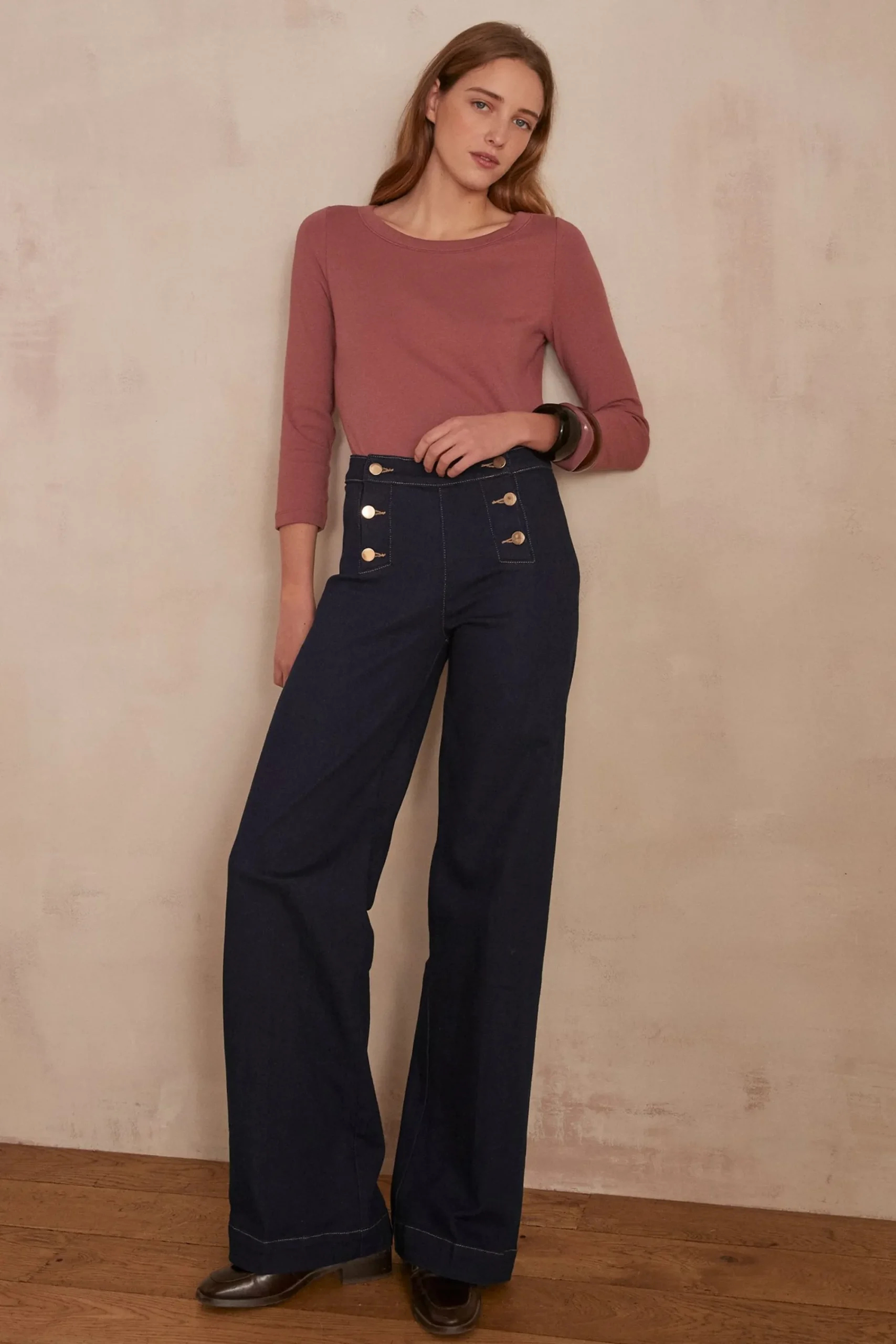Maison 123 T-Shirts Col Rond|T-Shirts À Manches Longues>T-shirt ANDREA ROSE FONCE