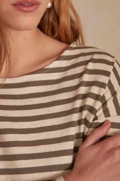 Maison 123 T-Shirts Col Rond|T-Shirts À Manches Longues>T-shirt DAISY KAKI