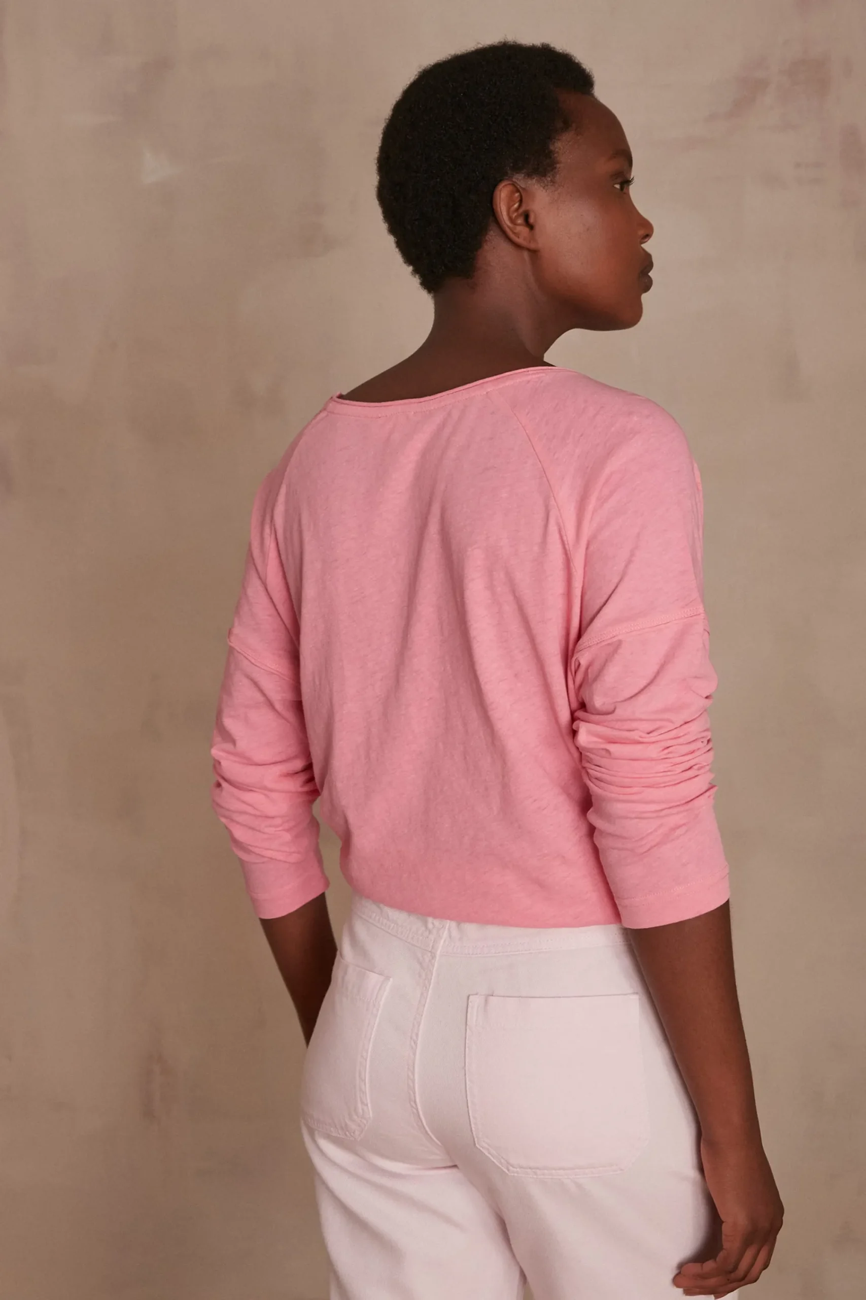 Maison 123 T-Shirts Col Rond|T-Shirts À Manches Longues>T-shirt DAKOTA ROSE PALE