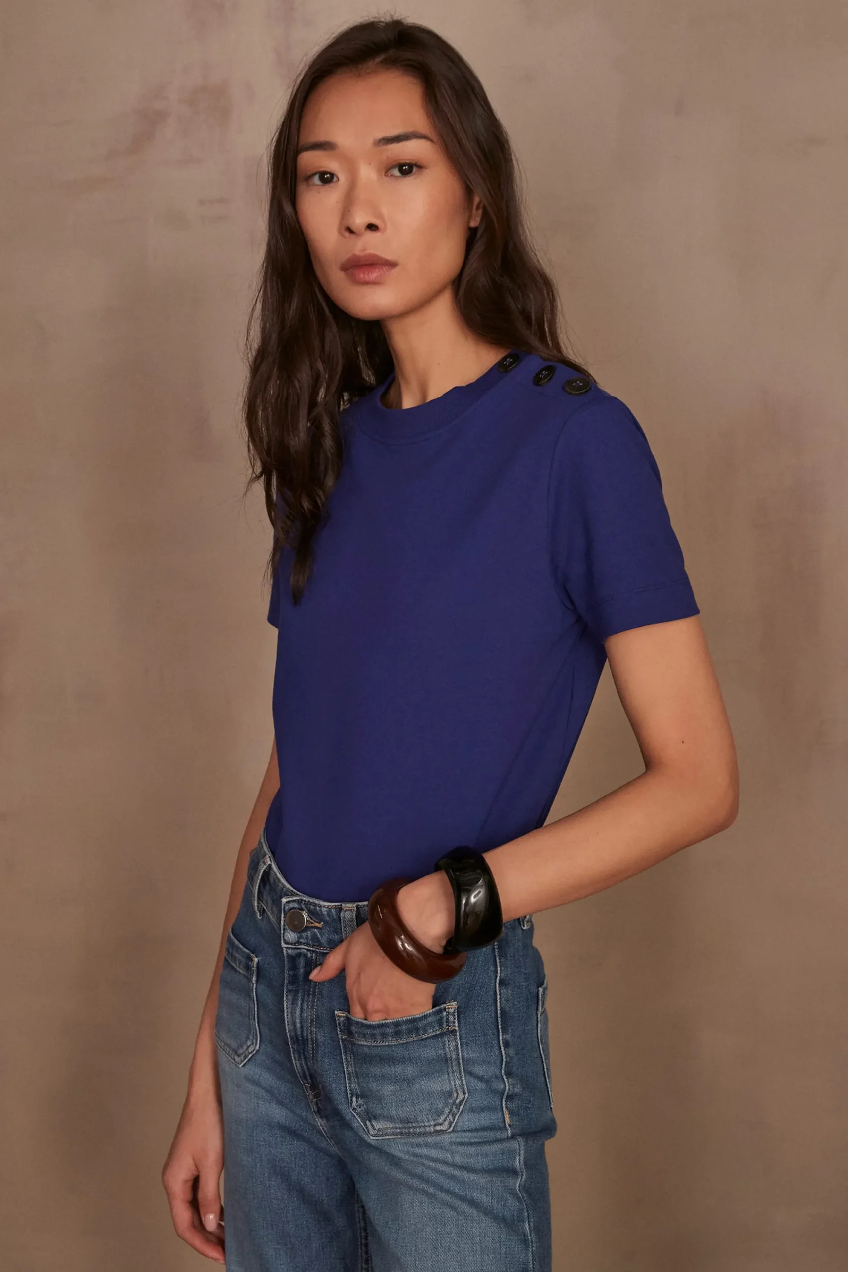 Maison 123 T-Shirts Col Rond|T-Shirts À Manches Courtes>T-shirt DAMIEN BLEU ROI