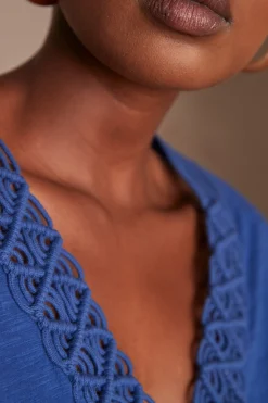 Maison 123 T-Shirts Col V|T-Shirts À Manches Courtes>T-shirt DREW BLEU