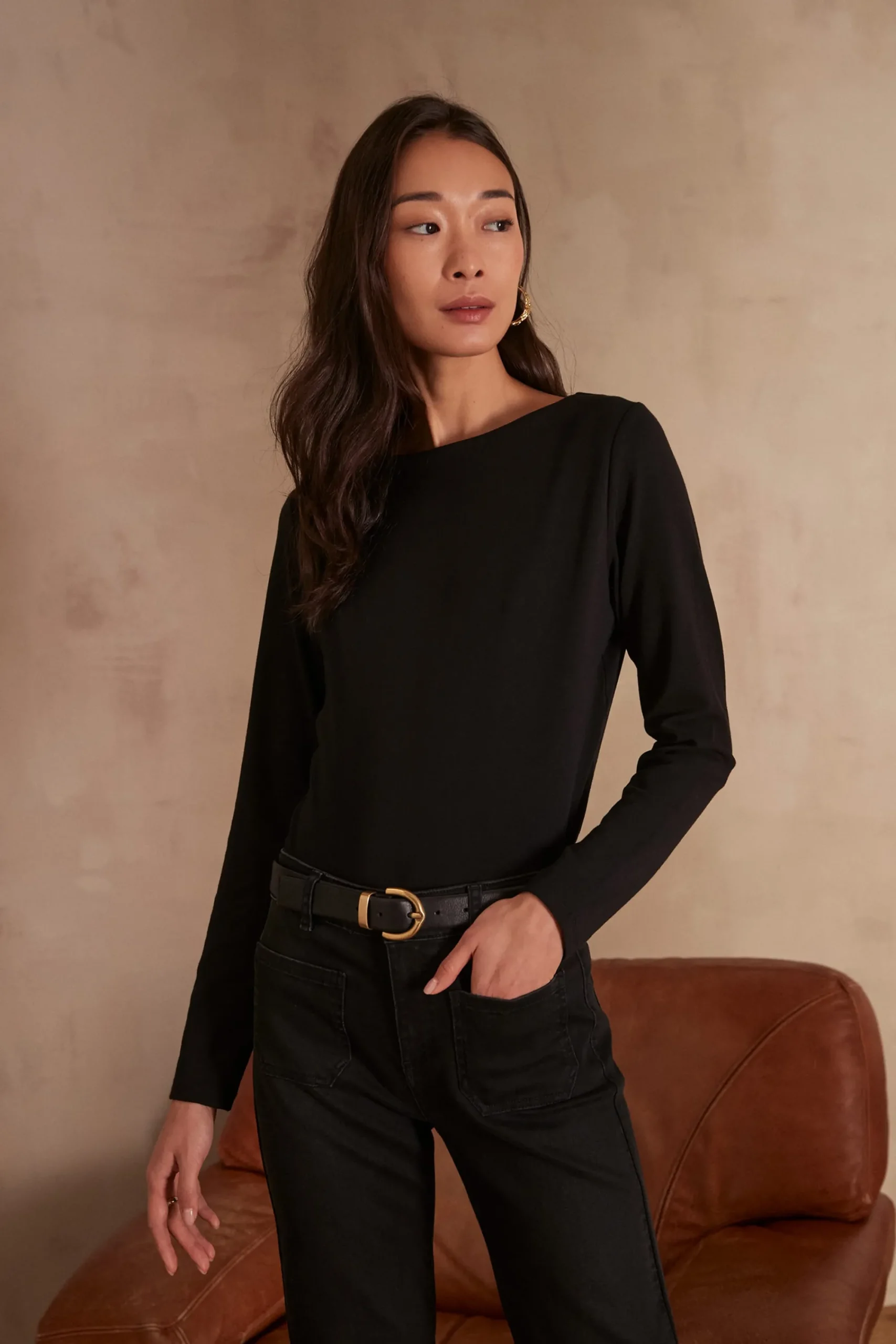 Maison 123 T-Shirts Col Rond|T-Shirts À Manches Longues>T-shirt TANGUY NOIR