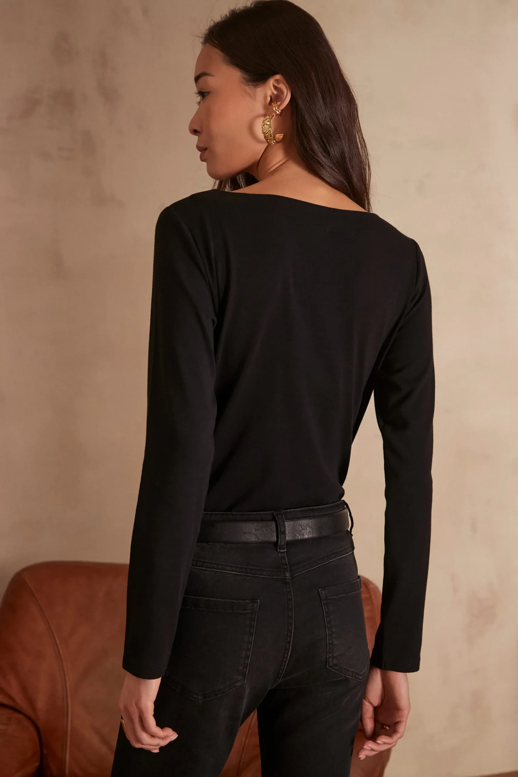 Maison 123 T-Shirts Col Rond|T-Shirts À Manches Longues>T-shirt TANGUY NOIR