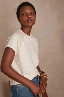 Maison 123 T-Shirts Col Rond|T-Shirts Blancs>T-shirt Tess CREME