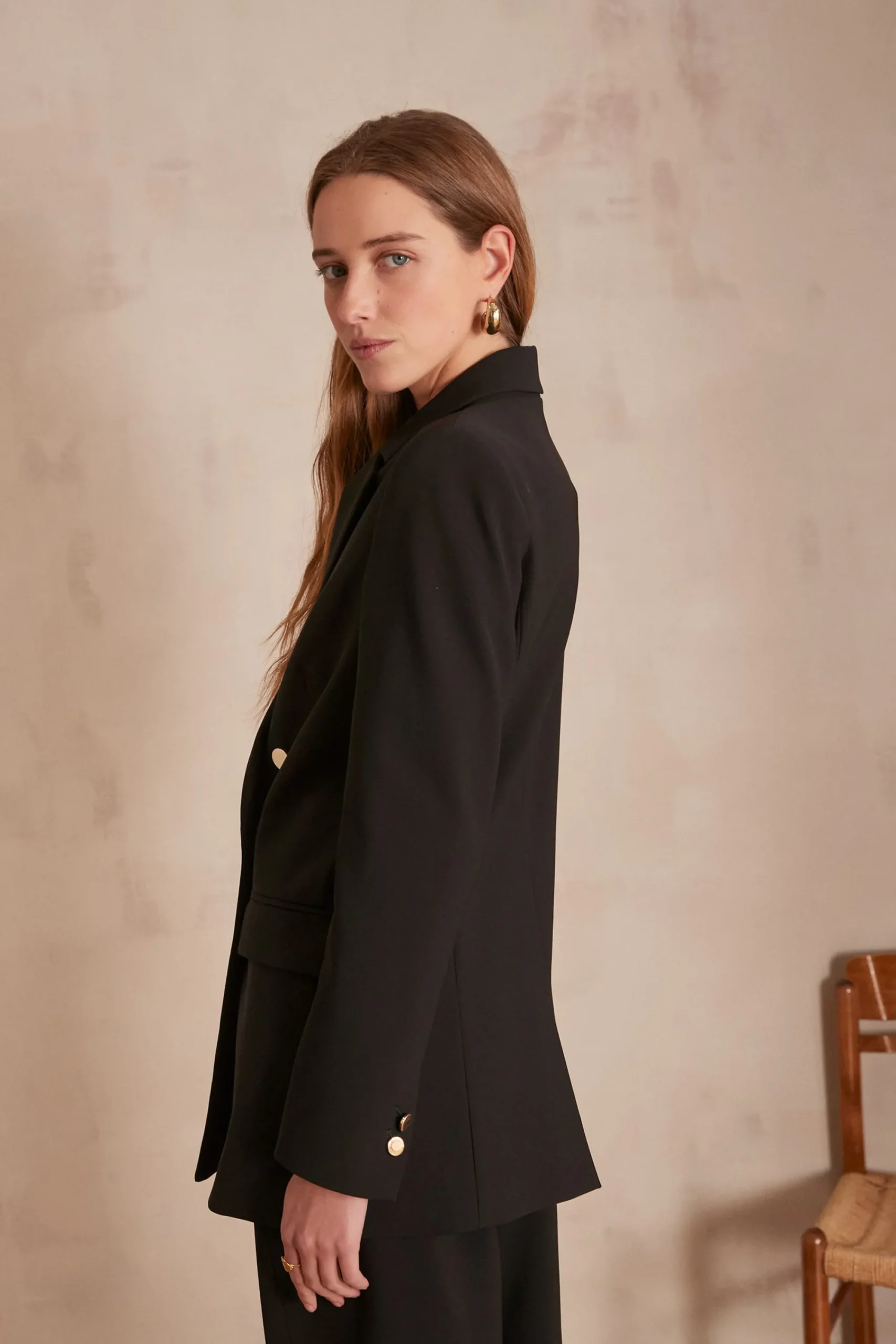 Maison 123 Blazers|Vestes Noires>Veste de tailleur FLORINE Produit labellisé We Care mettant en avant l'utilisation de matières plus responsables et la valorisation de la production locale NOIR