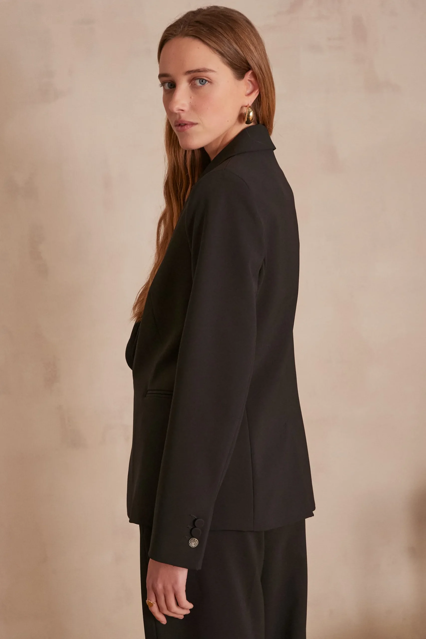Maison 123 Blazers|Vestes Noires>Veste de tailleur FLORINE Produit labellisé We Care mettant en avant l'utilisation de matières plus responsables et la valorisation de la production locale NOIR