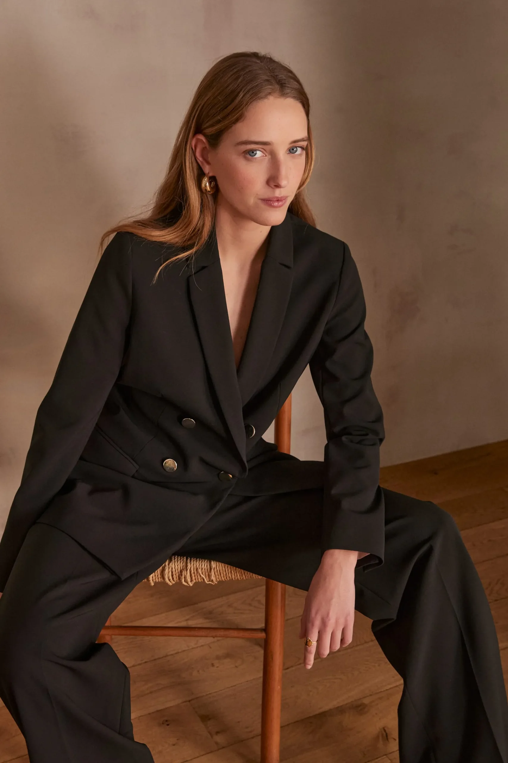Maison 123 Blazers|Vestes Noires>Veste de tailleur FLORINE Produit labellisé We Care mettant en avant l'utilisation de matières plus responsables et la valorisation de la production locale NOIR
