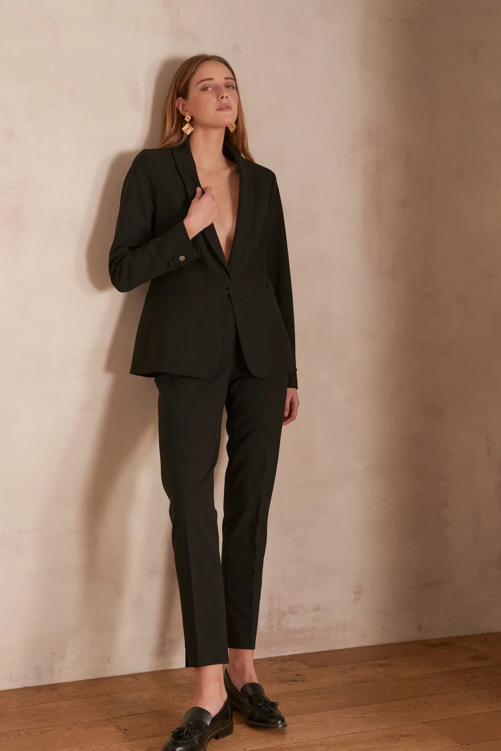 Maison 123 Blazers|Vestes Noires>Veste de tailleur REINE Produit labellisé We Care mettant en avant l'utilisation de matières plus responsables et la valorisation de la production locale NOIR