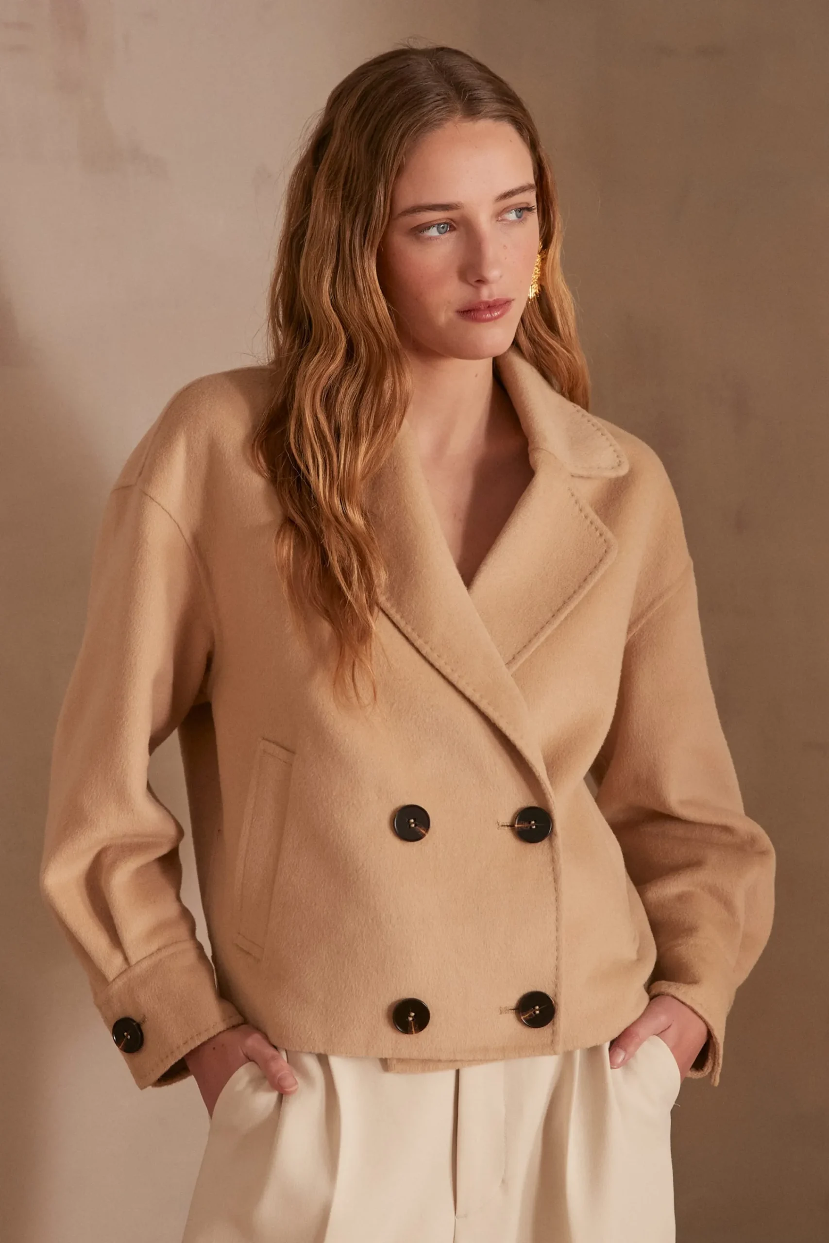 Maison 123 Manteaux Courts|Manteaux En Laine>Veste en laine ERNEST BEIGE