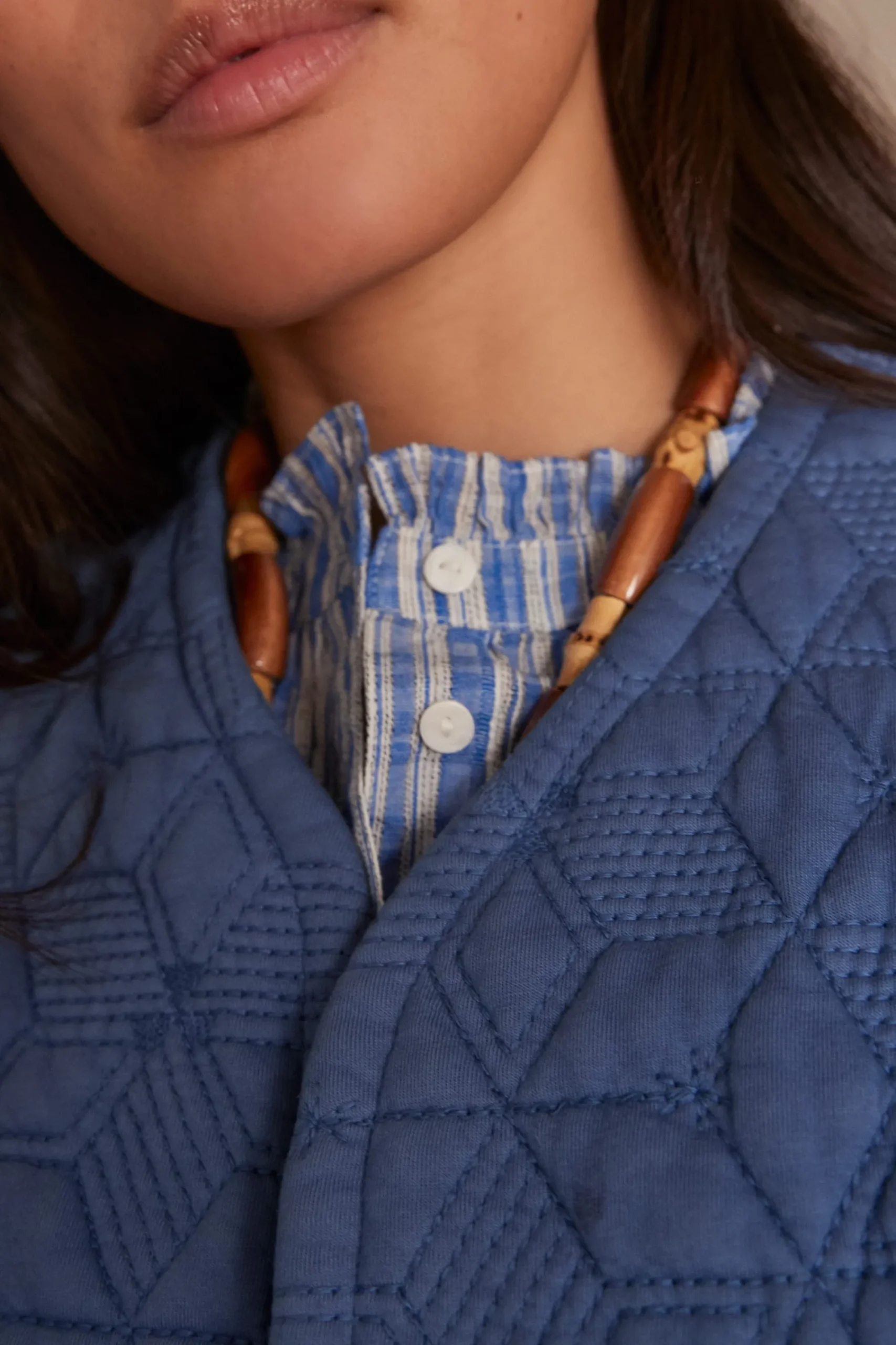 Maison 123 Vestes Sans Manches|Vestes Matelassées>Veste sans manches matelassée BAMBI BIS DELAVE CLAIR