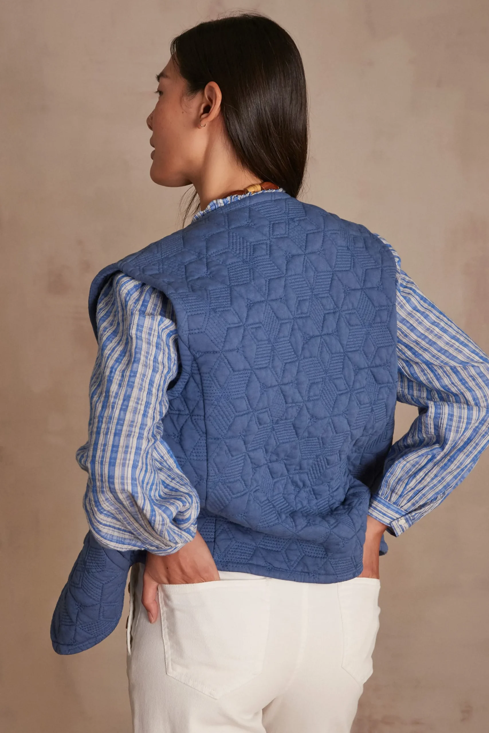 Maison 123 Vestes Sans Manches|Vestes Matelassées>Veste sans manches matelassée BAMBI BIS DELAVE CLAIR