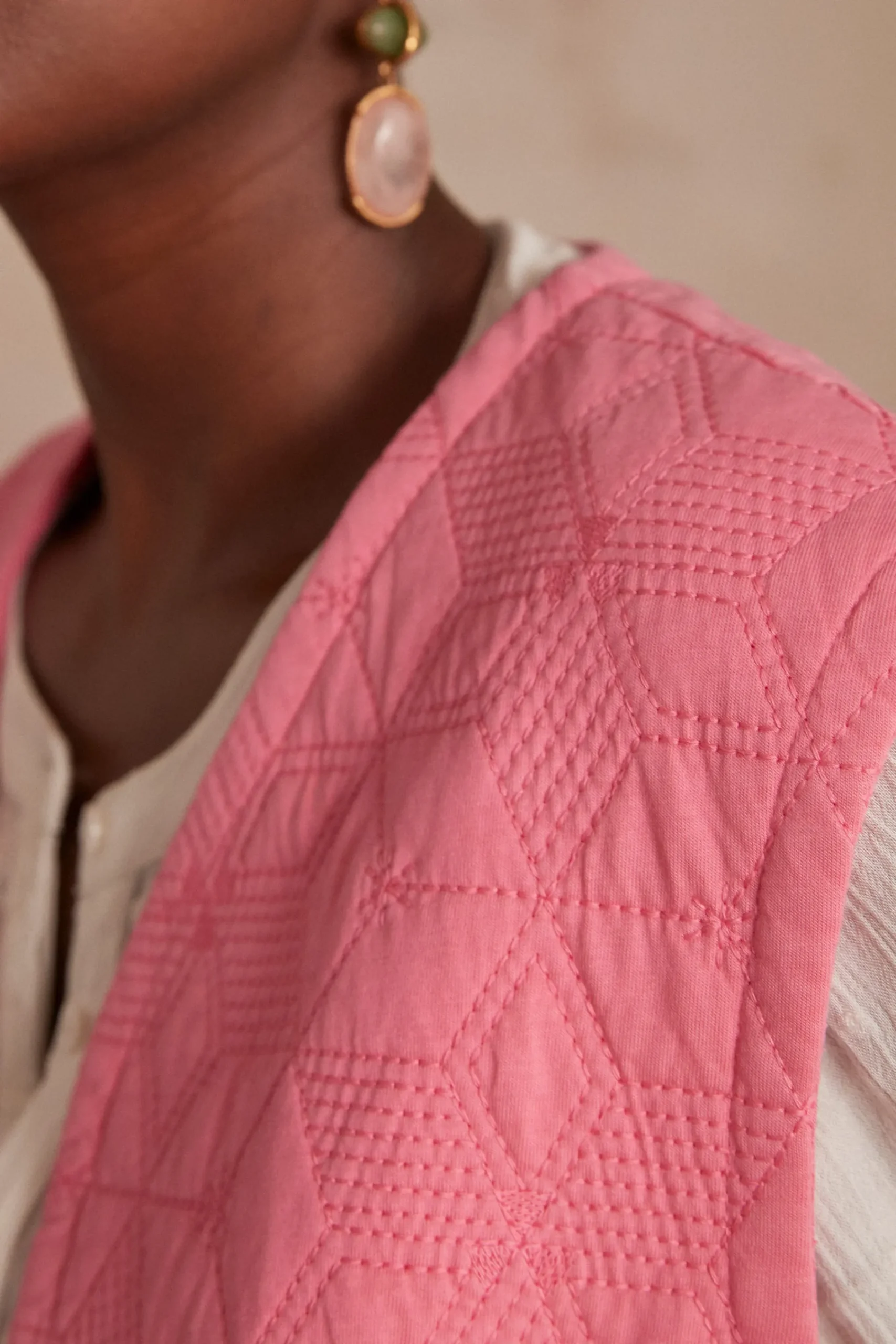 Maison 123 Vestes Sans Manches|Vestes Matelassées>Veste sans manches matelassée BAMBI BIS ROSE PALE