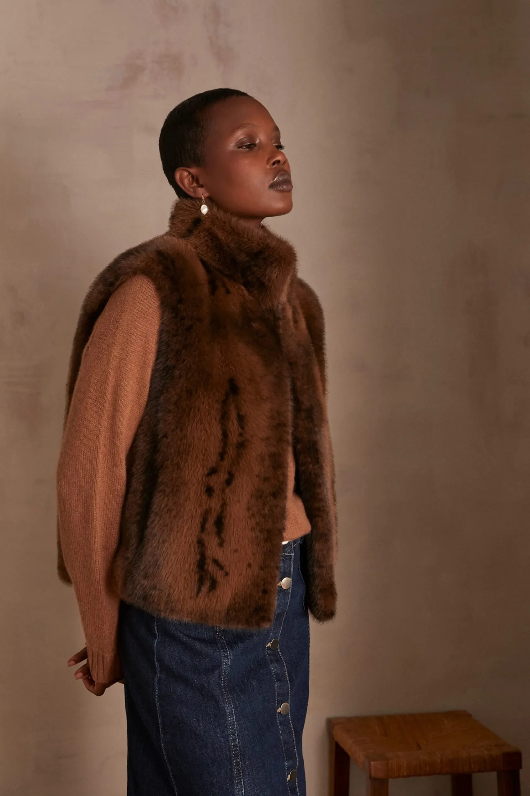 Maison 123 Vestes Sans Manches>Veste sans manches SUZANNE MARRON